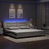 vidaXL Estrutura de cama com LED sem colch&atilde;o Hvar 200x200cm branco/preto