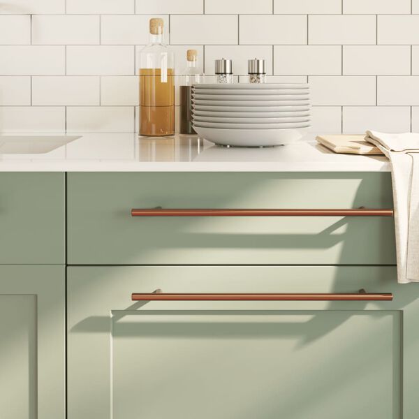 vidaXL Puxadores para móveis 5 pcs 320 mm aço inoxidável bronze