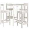 vidaXL 5 pcs conjunto de bar para jardim pinho maci&ccedil;o branco