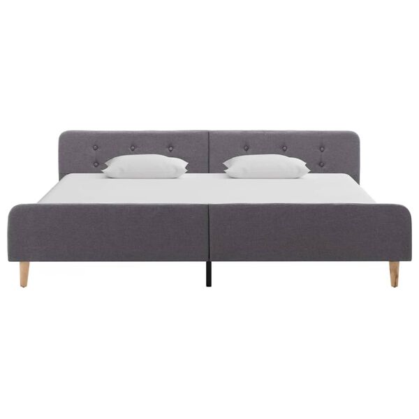 vidaXL Estrutura de cama em tecido 180x200 cm cinzento-claro
