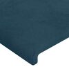 vidaXL Cabeceira de cama c/ abas tecido 183x16x78/88cm azul-escuro