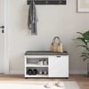 vidaXL Banco de Hall com almofada com porta Branco 80 x 38 x 46 cm