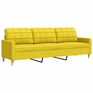vidaXL Sof&aacute; de 3 lugares 210 cm tecido amarelo-claro