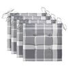 vidaXL Cadeiras de jardim c/ almofadões xadrez cinzento 3 pcs teca