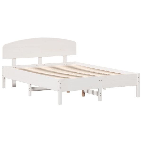 vidaXL Cama sem colch&atilde;o 120x190 cm madeira de pinho maci&ccedil;a branco