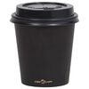 vidaXL Copos de caf&eacute; em papel com tampas 200 ml 500 pcs preto