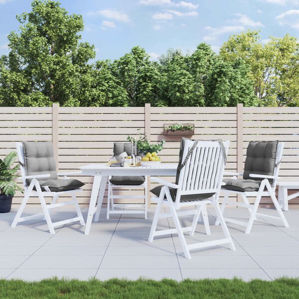 vidaXL Almofad&otilde;es cadeira encosto baixo 4 pcs tecido oxford cinzento