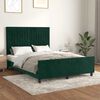 vidaXL Estrutura de cama sem colch&atilde;o 140x200 cm veludo verde-escuro