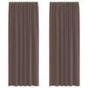 vidaXL Cortinas de voile com aba 2 pcs castanho