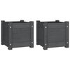 vidaXL Vasos/floreiras de jardim 2 pcs 31x31x31 cm pinho maci&ccedil;o cinza