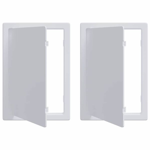 vidaXL Pain&eacute;is de Acesso 2 pcs Branco 15 x 23 cm Pl&aacute;stico ABS