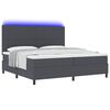 vidaXL Cama Box Spring LED Cinza Escuro e Branco 200 x 200 cm