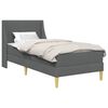 vidaXL Estrutura de cama com colch&atilde;o Cinzento-Escuro 90 x 190 cm