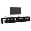 vidaXL Gabinete para TV 3 pcs Carvalho Preto 260 x 37 x 40 cm