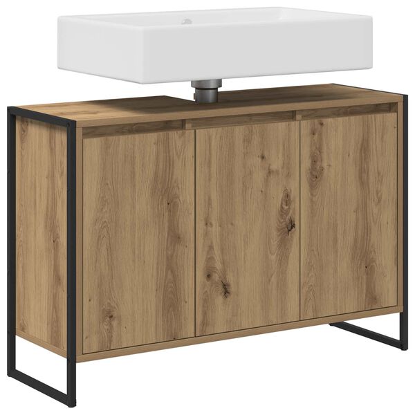 vidaXL Arm&aacute;rio de Banheiro Carvalho Artesanal 90 x 30 x 60 cm