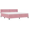 vidaXL Cama Box com colch&atilde;o com cabeceira Rosa 200 x 200 cm Poli&eacute;ster