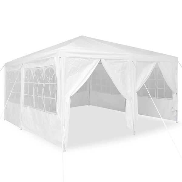 vidaXL Tenda de Festa Branco 400 x 400 x 266 cm Polietileno