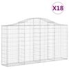 vidaXL Cestos gabi&atilde;o arqueados 18 pcs 200x30x100/120 ferro galvanizado