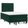 vidaXL Cama boxspring com colch&atilde;o 120x190 cm veludo verde-escuro