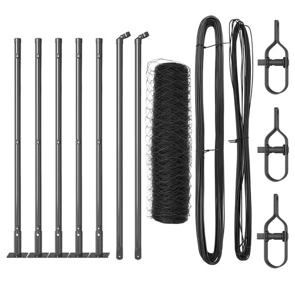 vidaXL Poste de Cerca Cinzeto 10 x 0,4 m (malha de 36 mm) A&ccedil;o e PVC