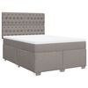 vidaXL Cama com molas/colch&atilde;o 140x190 cm tecido castanho-acinzentado