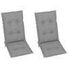 vidaXL Cadeiras de jardim c/ almofad&otilde;es cinzentos 2 pcs teca maci&ccedil;a