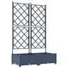 vidaXL Vaso de Jardim 2 pcs Cinzento 80 x 40 x 125,5 cm Pl&aacute;stico