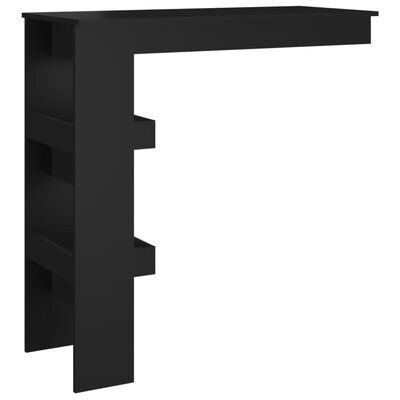 vidaXL Mesa de bar p/ parede 102x45x103,5 cm derivados madeira preto