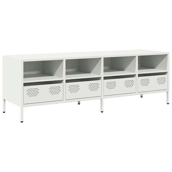 vidaXL M&oacute;vel de TV 135x39x43,5 cm a&ccedil;o laminado a frio branco