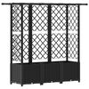 vidaXL Cama Elevada com Treli&ccedil;a e Telhado Preto 163,5 x 40 x 136 cm PP