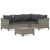 vidaXL 5 pcs conjunto lounge de jardim c/ almofad&otilde;es vime PE cinzento