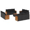 vidaXL 13 pcs conjunto de sof&aacute;s de jardim com almofad&otilde;es vime PE preto