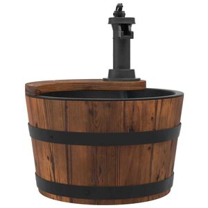 vidaXL Fonte de &aacute;gua com bomba 28x28x34,5 cm abeto maci&ccedil;o