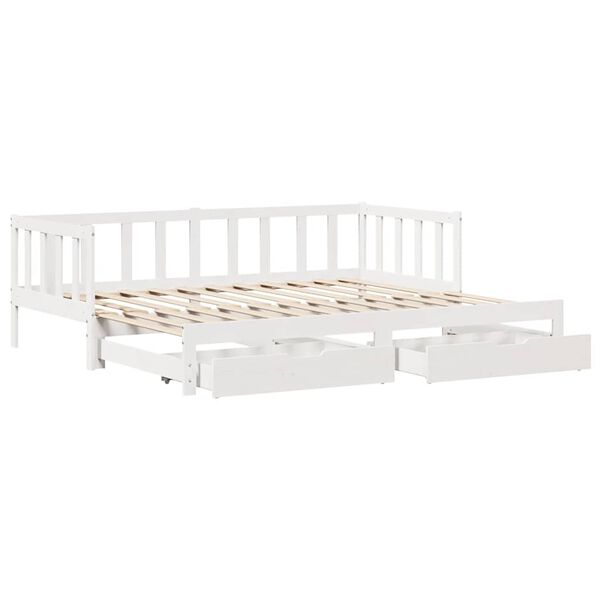 vidaXL Sofá-cama com gavetão e gavetas sem colchão 80x200 cm branco