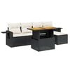 vidaXL 6 pcs conjunto sof&aacute;s de jardim c/ almofad&otilde;es vime PE preto