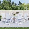 vidaXL Almofad&otilde;es p/ cadeira 6pcs 40x40x4 cm tecido riscas azul/branco