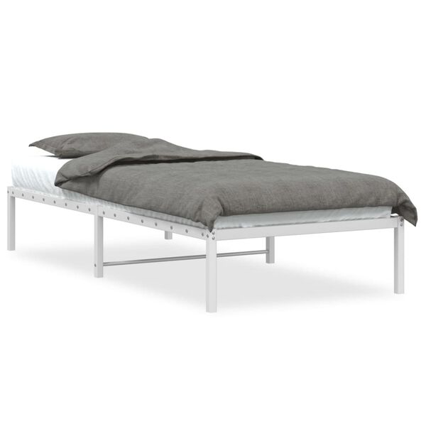 vidaXL Estrutura de cama metal 90x200 cm branco