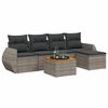 vidaXL 6 pcs conjunto sof&aacute;s de jardim com almofad&otilde;es vime cinzento