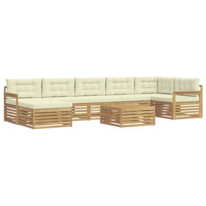 vidaXL Conjunto de Sof&aacute;s para Exterior 8 unid. Branco e Creme