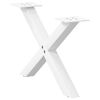 vidaXL P&eacute;s para mesa de centro em formato de X, 2 pe&ccedil;as, branco, 60x (30-31) cm, a&ccedil;o