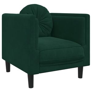 vidaXL Poltrona com almofad&atilde;o veludo verde-escuro