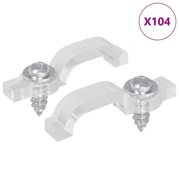 vidaXL Clipes de faixa LED 2 pcs Transparente 23,8 x 7,3 x 4,3 mm