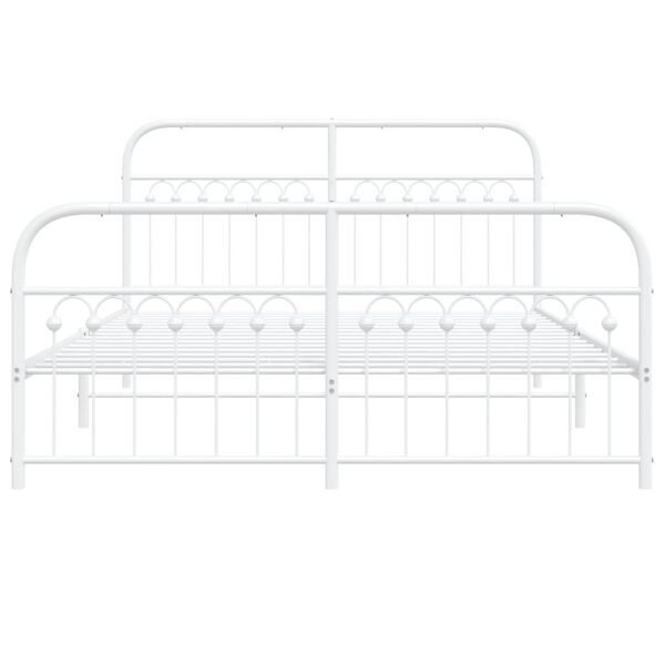 vidaXL Estrutura de cama com cabeceira e pés 150x200 cm metal branco