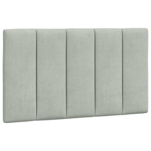 vidaXL Almofad&atilde;o de cabeceira Hanko 80 cm veludo cinzento-claro