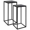vidaXL Mesas de apoio 2 pcs a&ccedil;o preto