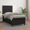 vidaXL Cama com molas/colchão 80x200 cm couro artificial preto