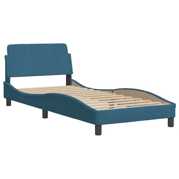 vidaXL Estrutura de cama sem colch&atilde;o 80x200 cm veludo azul