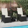 vidaXL Cadeira de Jardim 2 pcs Preto e Creme 56 x 60 x 112 cm