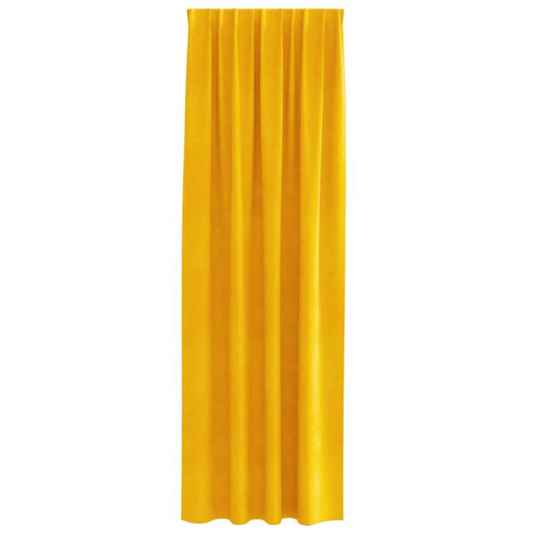 vidaXL Cortinas opacas 2 pcs Amarelo Mostarda 140 x 245 cm Veludo