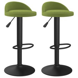 vidaXL Bancos de bar 2 pcs veludo verde-claro